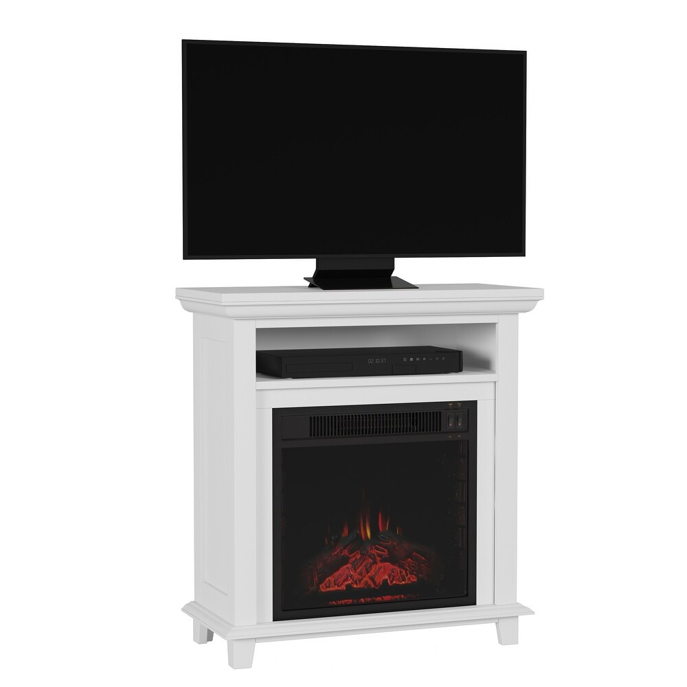 Copper Grove Siavonga Electric Fireplace TV Stand with Faux Logs and LED Flames   27 x 12.4 x 29   27 x 12.4 x 29