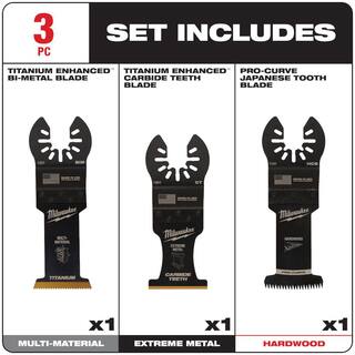 MW Oscillating MetalWood Cutting Multi-Tool Blade Kit (3-Piece) 49-10-9001