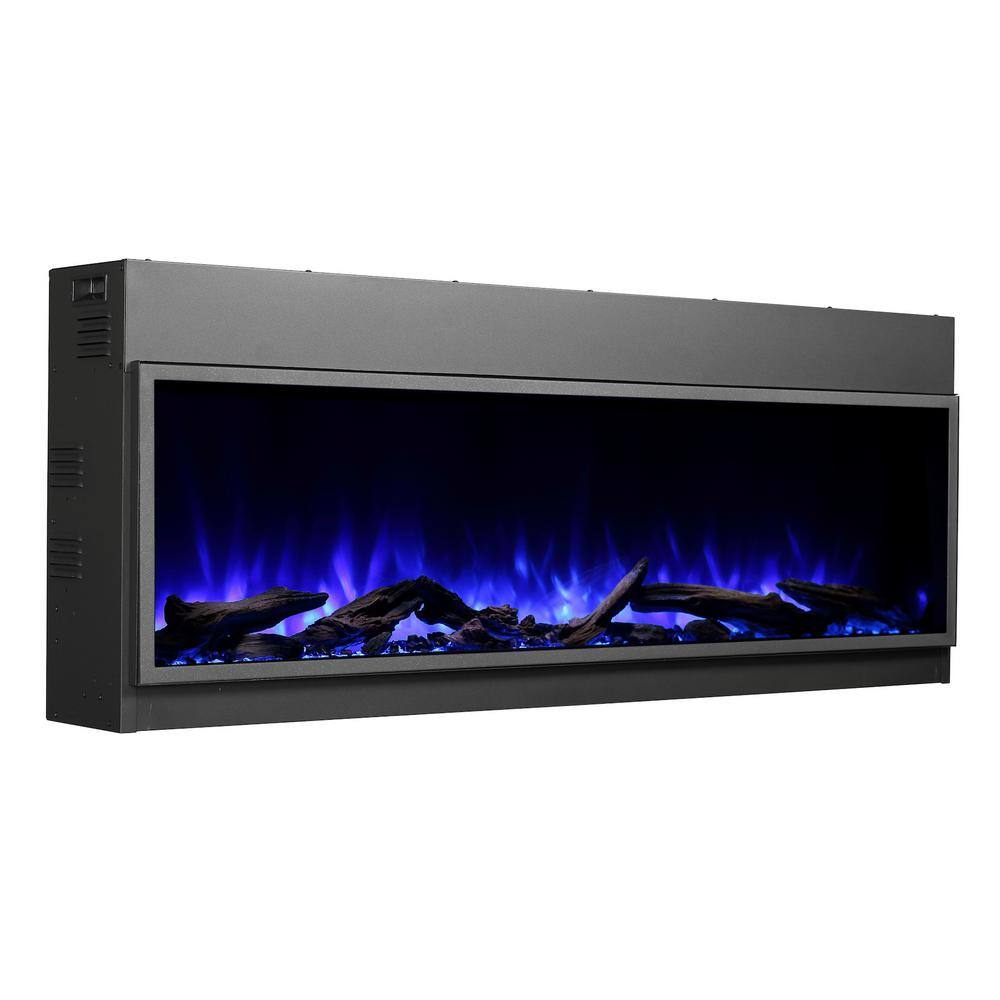 Dynasty Fireplaces 80 in. Harmony Built-in LED Electric Fireplace in Black Trim DY-BEF80