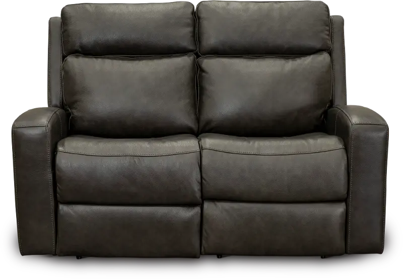 Cody Gray Leather-Match Power Reclining Loveseat