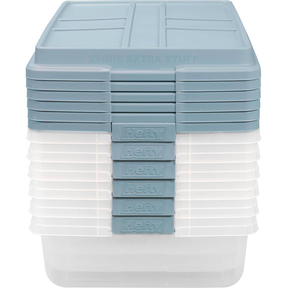 Hefty 40 qt. Clear Hi Rise Storage Bin - 6 Units HFTCOM-7162010665666