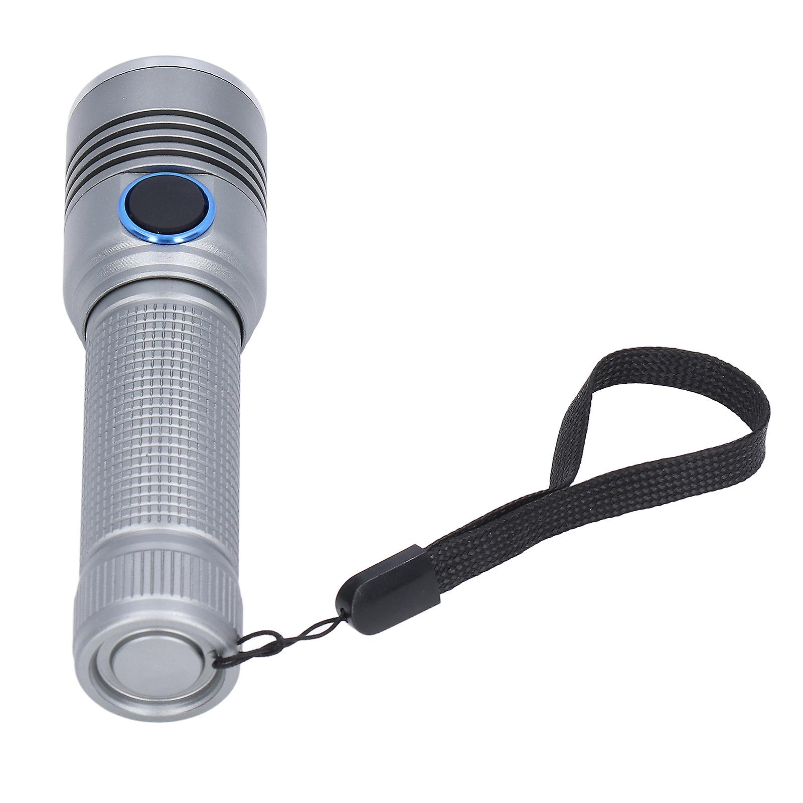 Led Flashlight Telescopic Zoom Protective Function Aluminum Alloy Barrel 2000lm Zoom Flashlightgrey