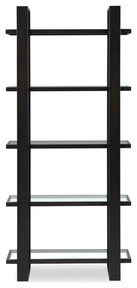 Dark Brown/Black Metal Glass Bookcase  Liang  ampEimil Arundel   Industrial   Bookcases   by Oroa   Distinctive Furniture  Houzz