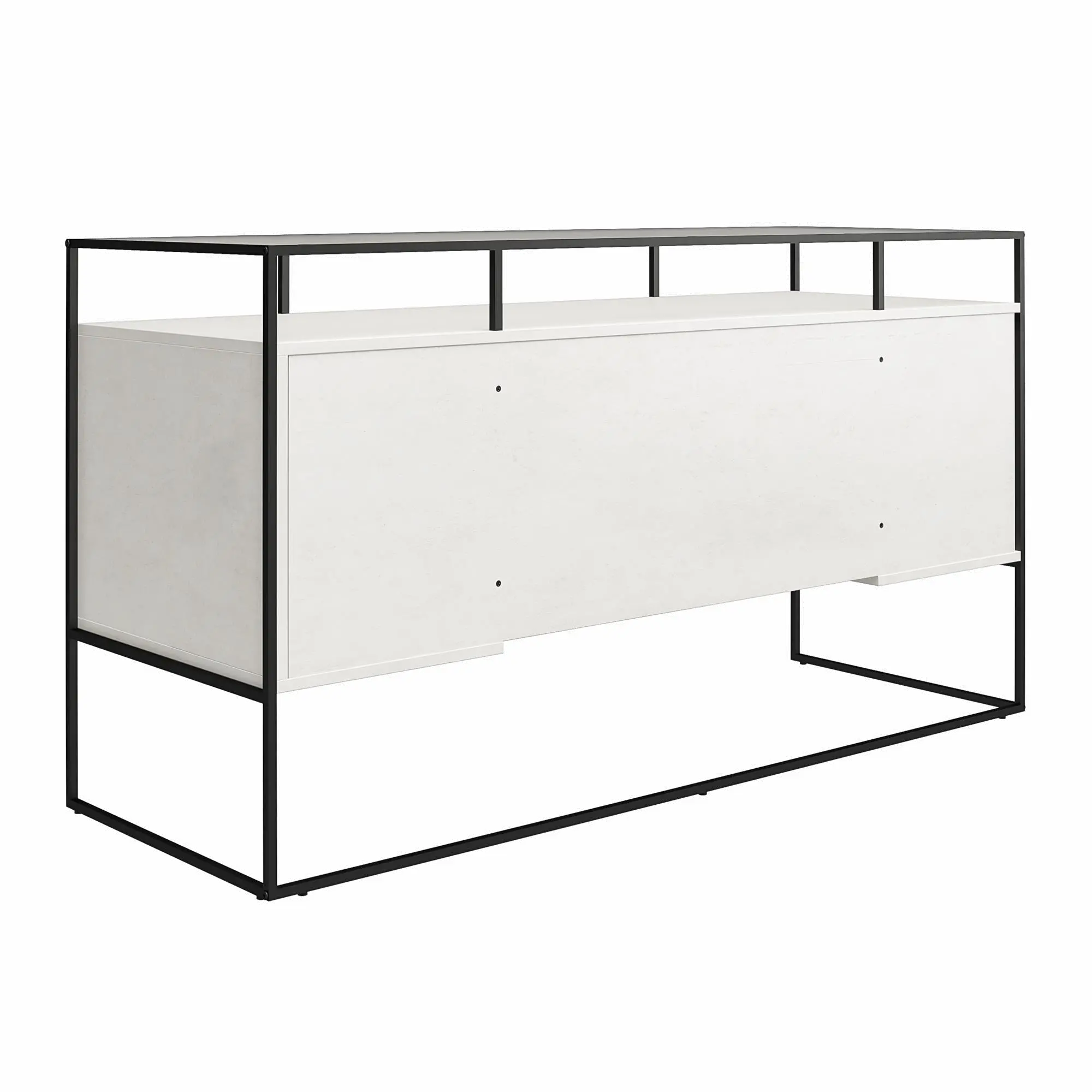 Camley White Storage Desk with 2 Drawers