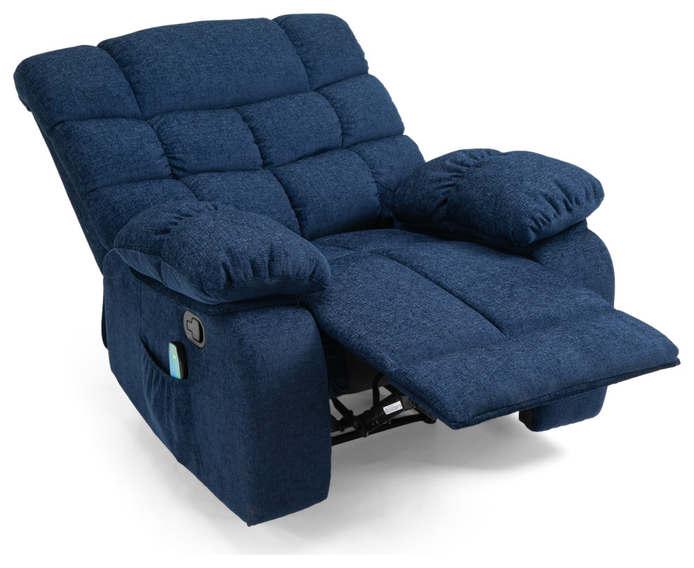 Conyers Contemporary Pillow Tufted Massage Recliner   Transitional   Recliner Chairs   by GDFStudio  Houzz