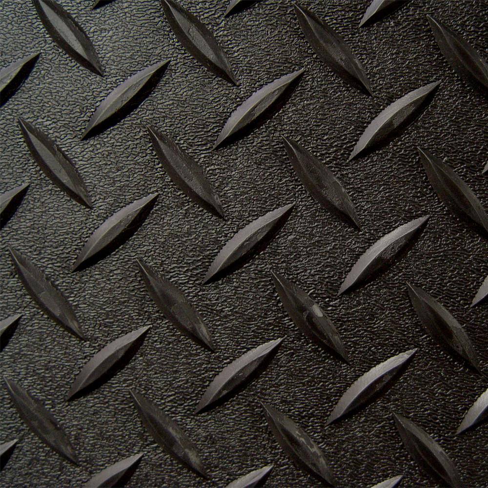 Diamond Deck (2) 5 ft. x 24 ft. Black Textured PVC Garage Flooring 1 Car Garage Kit 84100