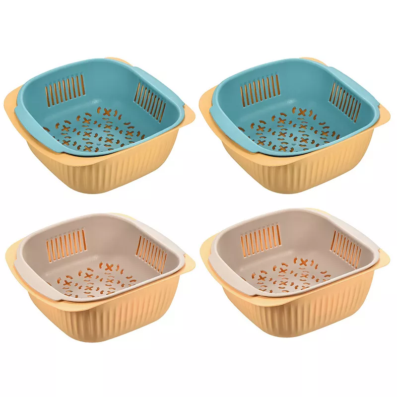 Kitchen Colander Fruit Vegetable Drain Basket 4PCS