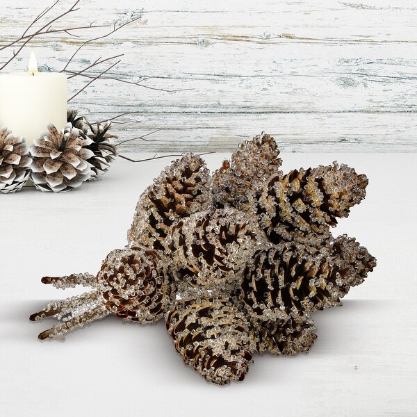 12 Plastic Ice Pine Cone Pick