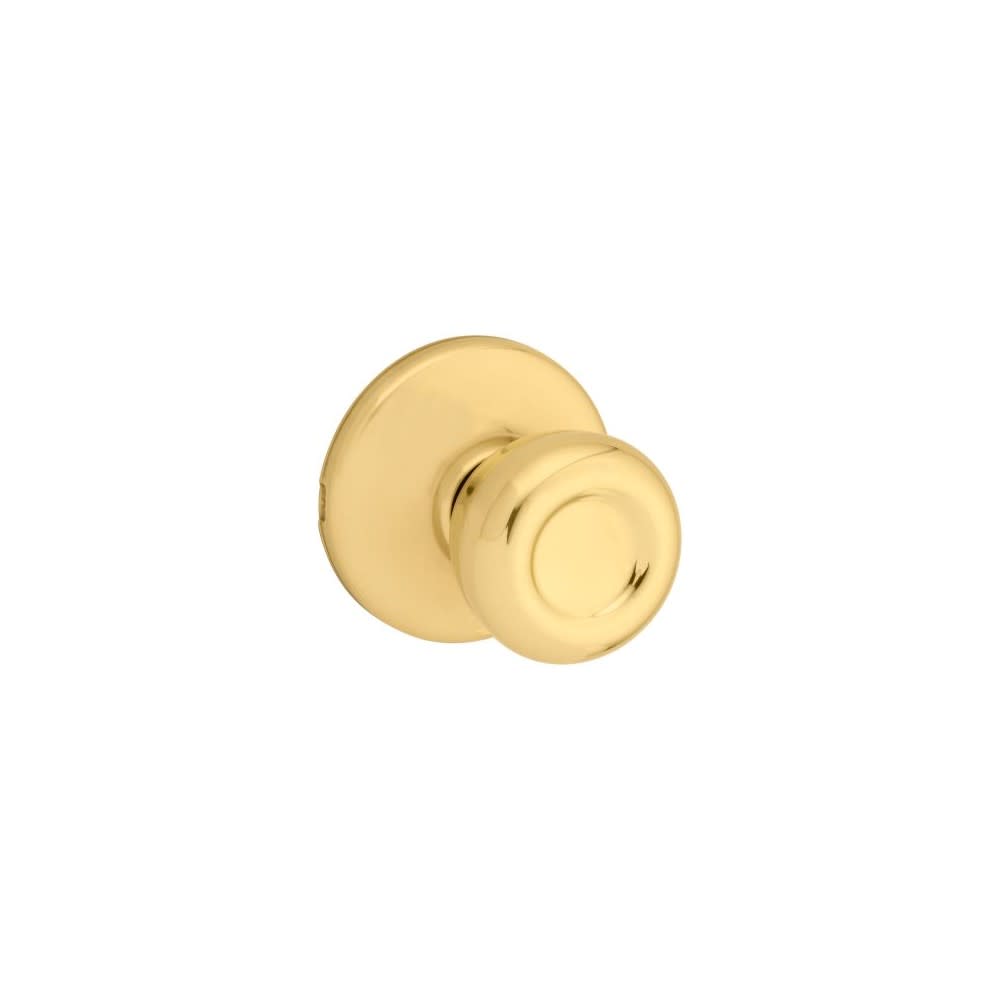 Kwikset Tylo Door Knob Polished Brass Hall and Closet Passage Round ;