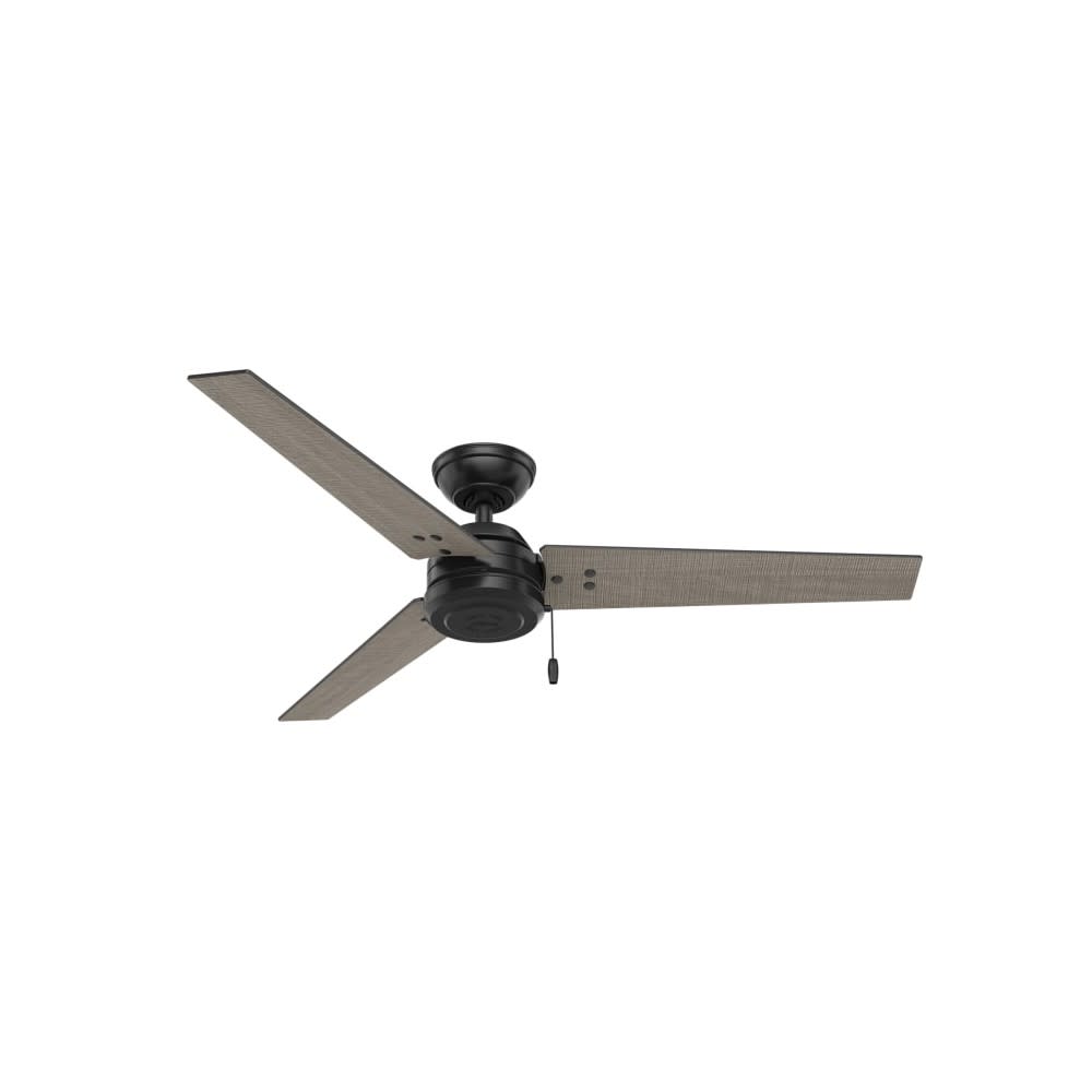 Hunter Cassius Ceiling Fan 52 Matte Black/Grey Walnut Stripe ;