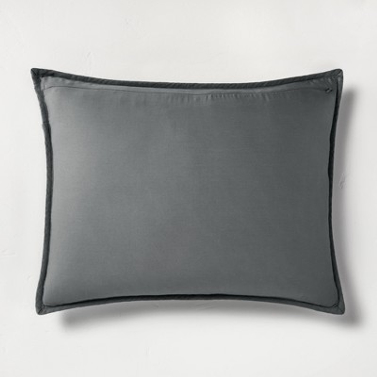 King Heavyweight Linen Blend Quilt Pillow Sham Dark Gray - Casaluna™