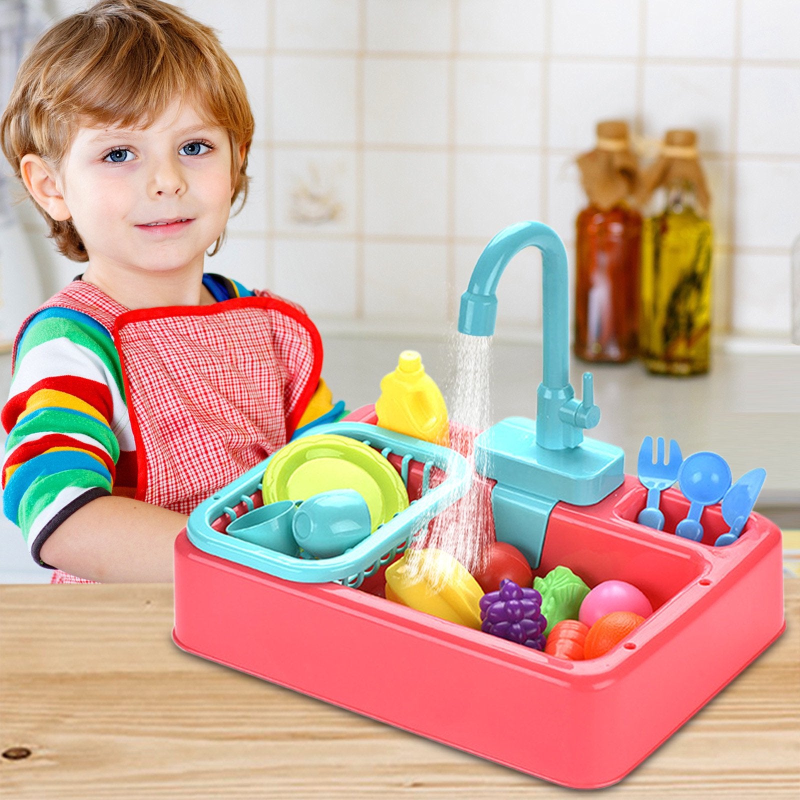 Kitchen Sink Toys for Girls, Water Table for Toddlers 2 3 4 Year Old,Play Kitchen Toy Set