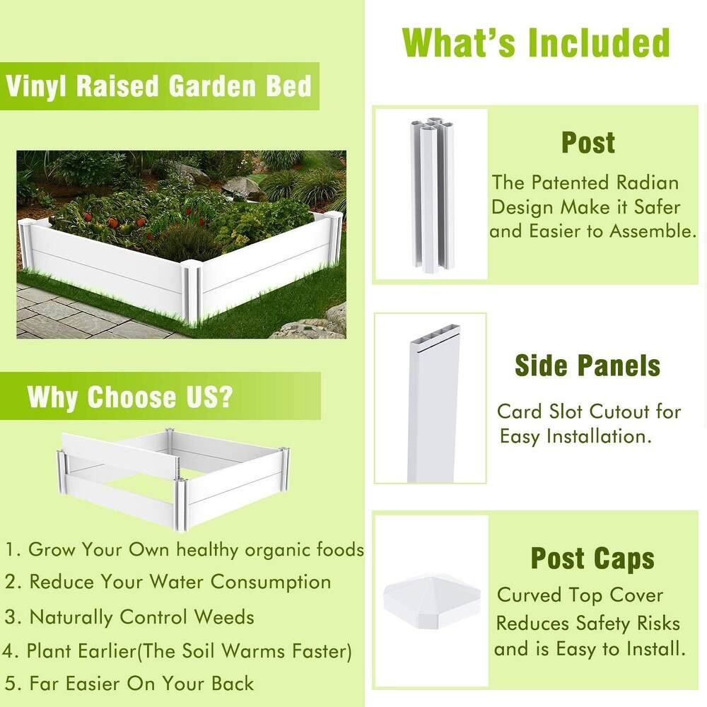 4'x4' Raised Garden Bed Kit Outdoor Above Ground Garden Box for Growing Vegetables Flowers Herbs  DIY Gardening  Whelping Pen