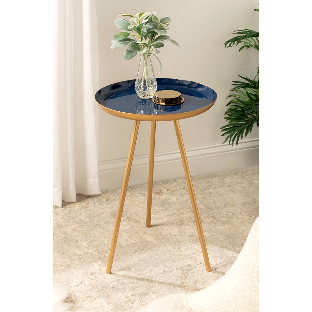 Kate and Laurel Laranya Round Metal Side Table   15x15x22.5