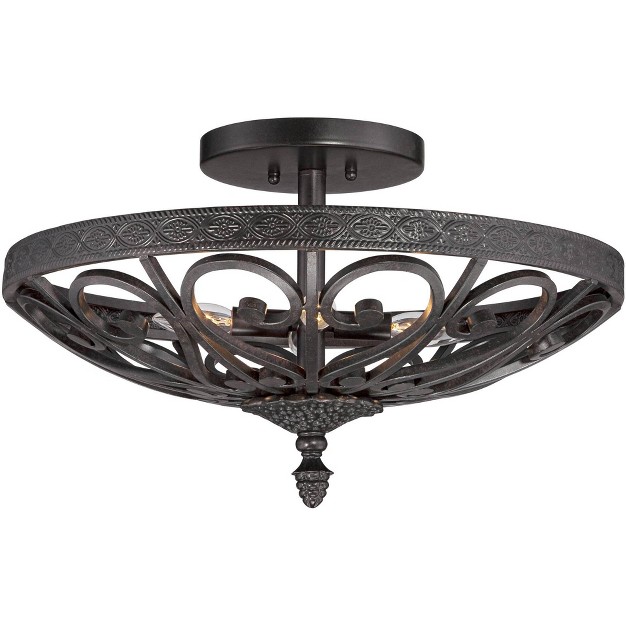 Wide Black Iron Scrolls 4 light For Bedroom Kitchen Living Room Hallway