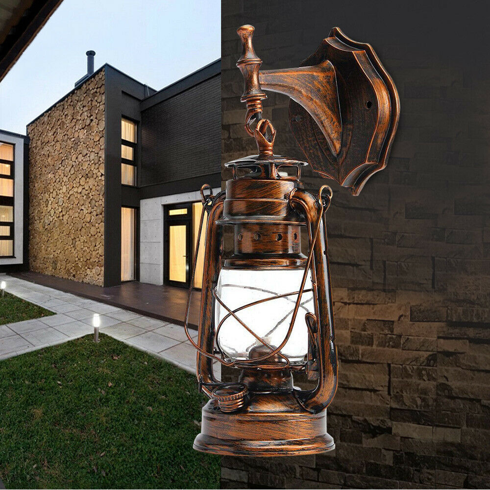 TFCFL Outdoor Wall Porch Light Vintage Lantern Lamp Wall Mounted Lighting Fixture E27