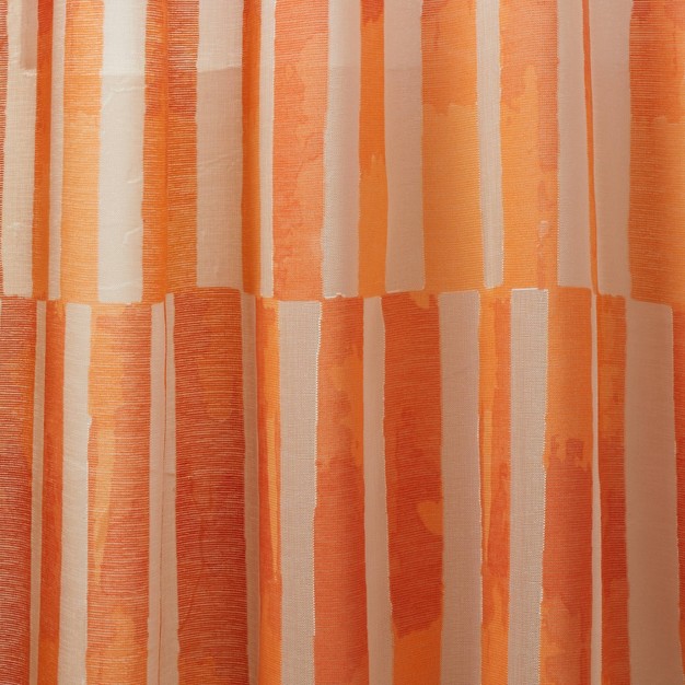 1pc Sheer Ophelia Printed Burnout Window Curtain Panel Orange Designed With Jungalow