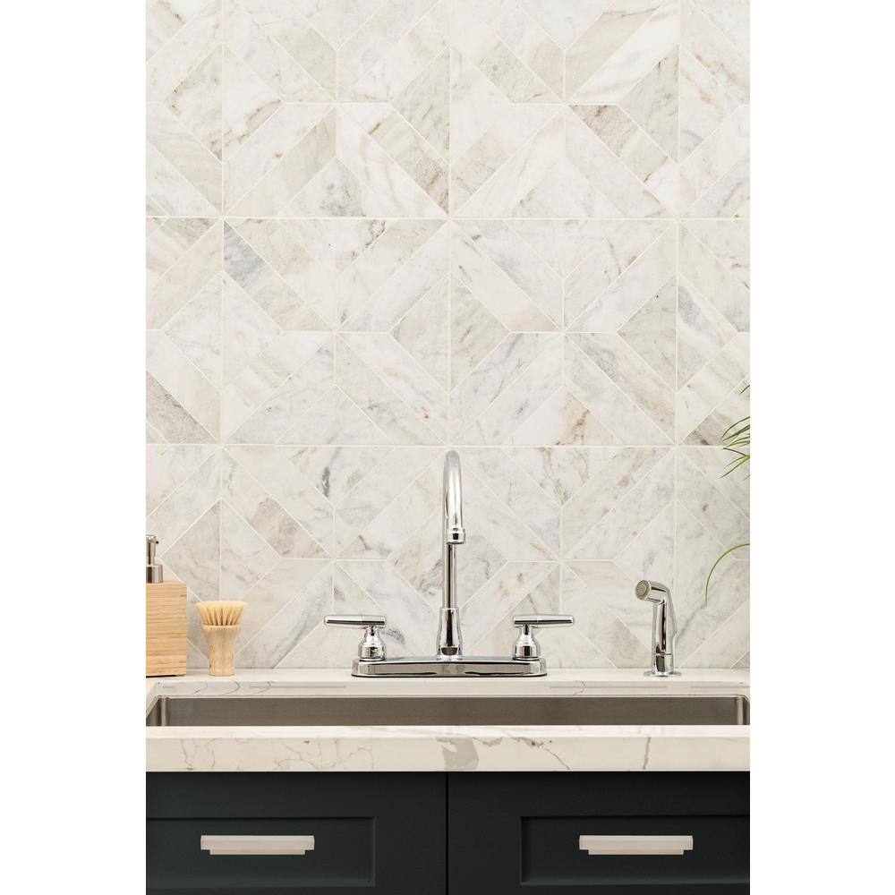 MSI Arabescato Venato White 12 in. x 12 in. x 10mm Honed Mosaic Marble Floor and Wall Tile (10 sq. ft.Case) ARAVEN-ARGHC