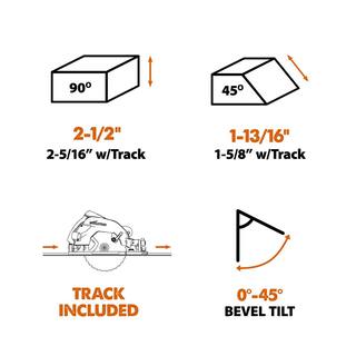 Evolution Power Tools 15 Amp 7-14 in. Circular Track Saw Kit with 40 in. Track Electric Brake and Multi-Material Blade R185CCSX