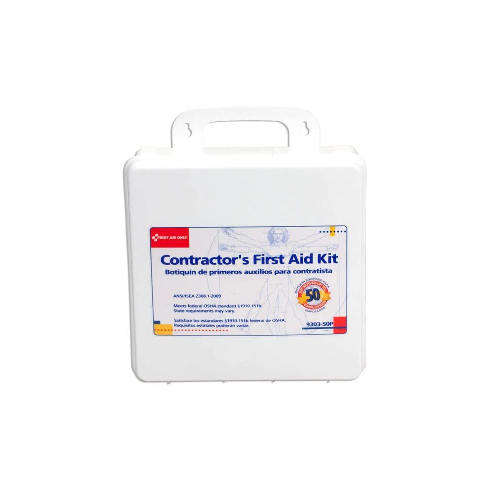 First Aid Only Contractors First Aid Kit 50 Person Plastic Cas