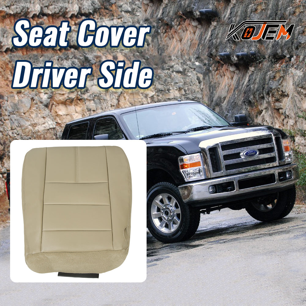 For 2008 2009 2010 Ford F250 Lariat Front Driver Bottom Seat Cover Camel Tan