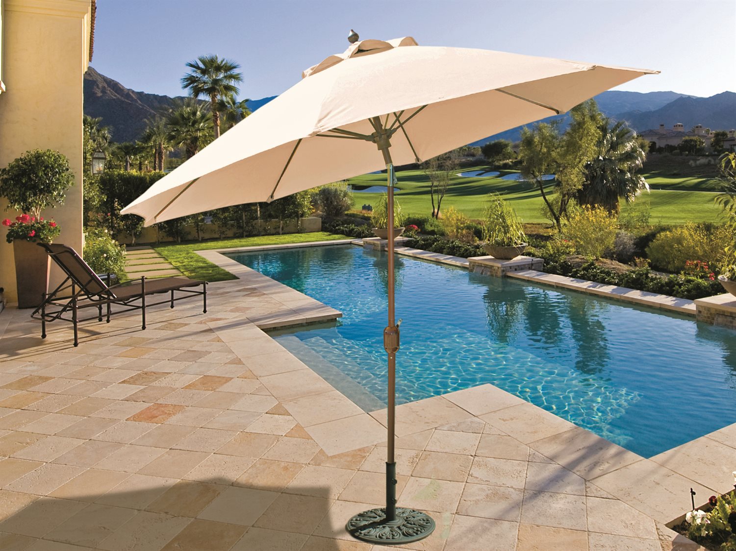 Galtech Aluminum 9 Foot Crank Lift Auto Tilt Umbrella 736 Series