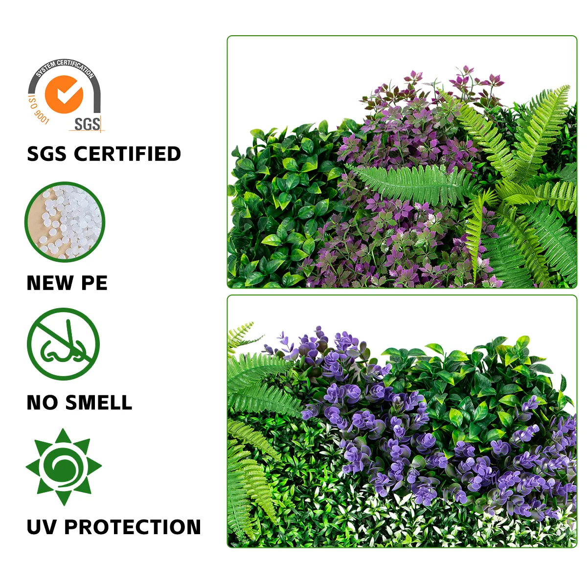 Pq71 Garden Supplies UV Protected Faux Grass Fence Backdrop Artificial Boxwood Panel Hedge Wall for Wedding Backyard Decor