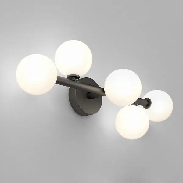 Artika Bloom 5 Light Bathroom Vanity Light, Matt Black