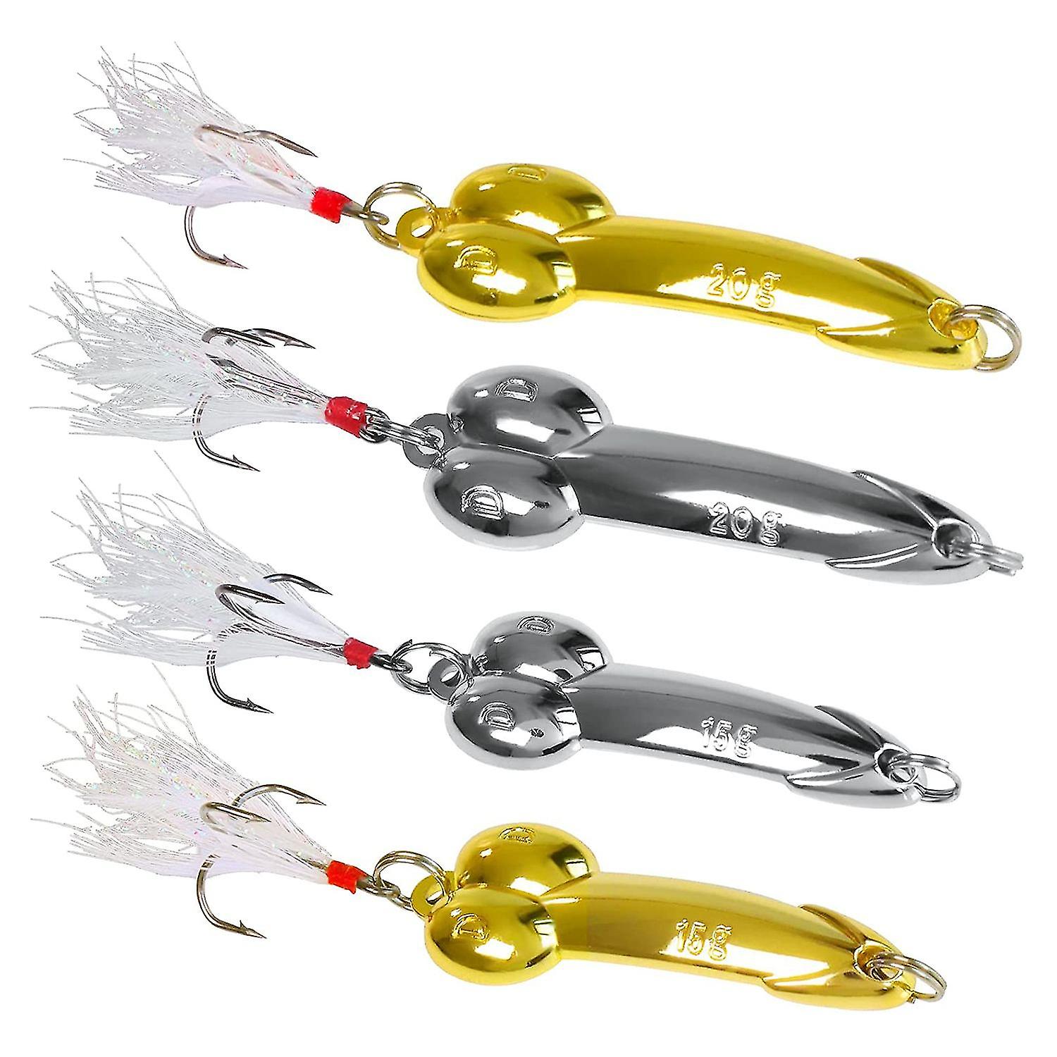 4pcs Special Shaped Lures Bass Alloy Fishing Bait Metal Sequin Lures Freshwater Fishing Lovers Spoof Unique Gift Compatible Men