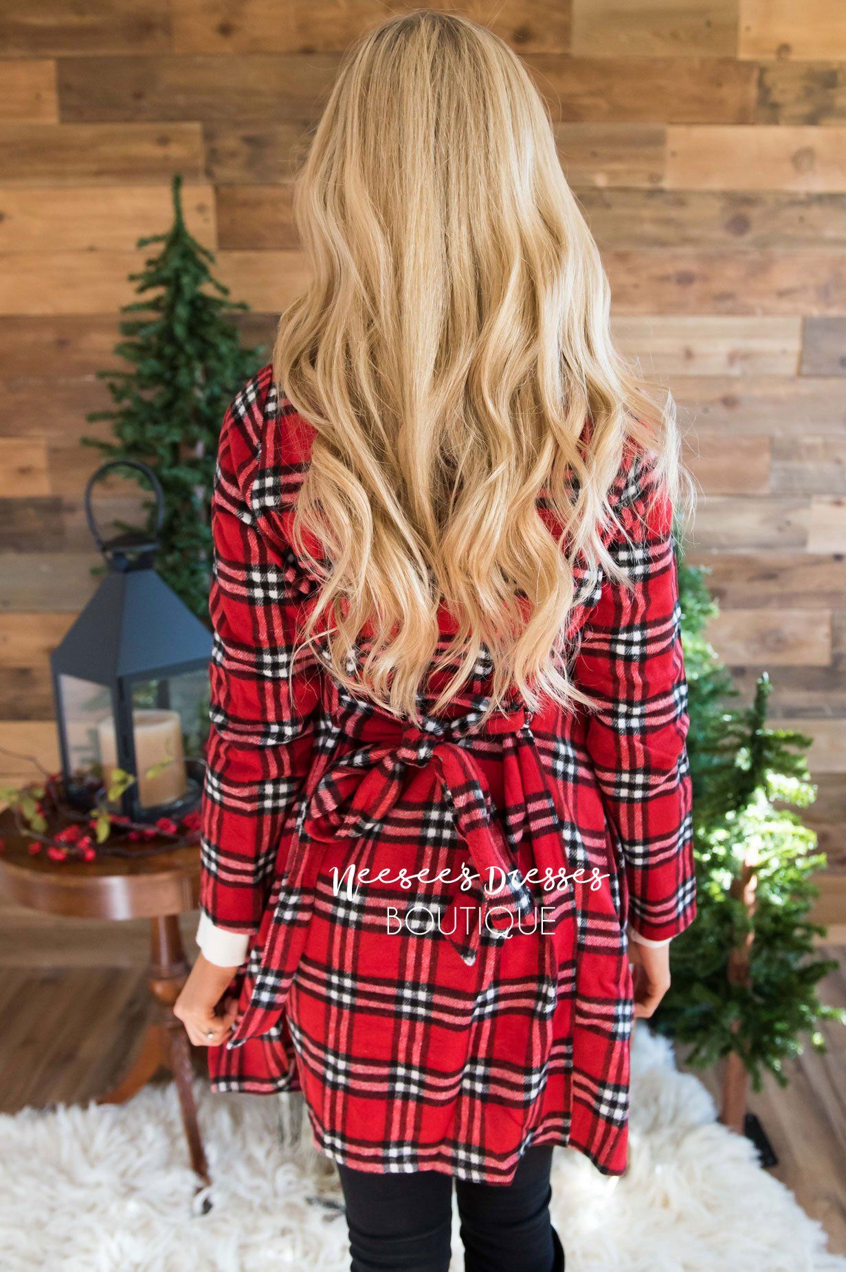 Beautiful Plaid Jacket with Waist Belt Tie