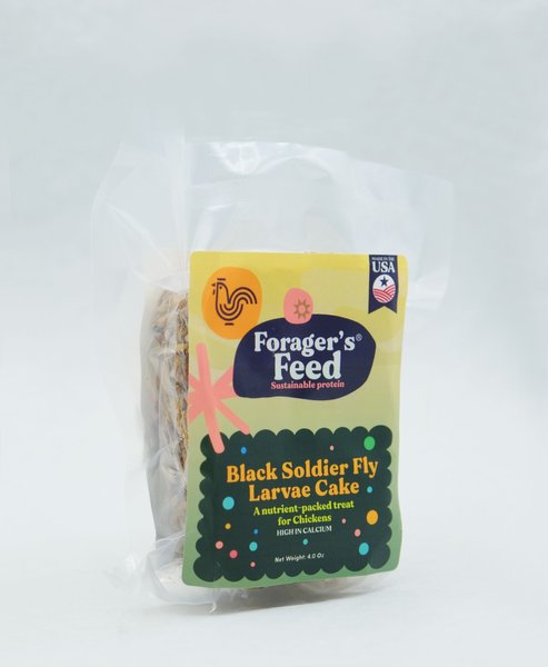 Forager's Feed BSFL Cake Poultry Treats， 4-oz bag