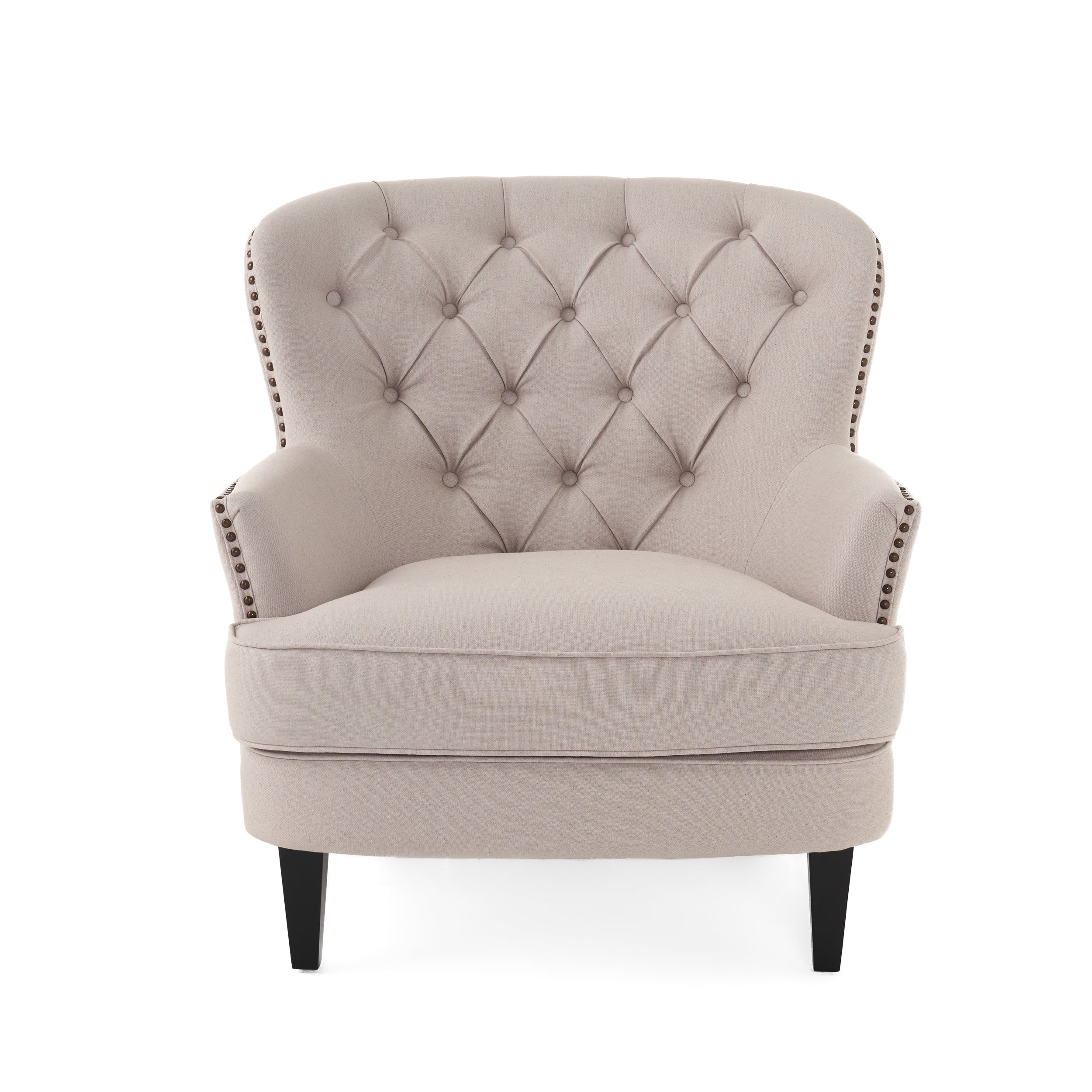 Alfred Button Tufted Fabric Club Chair