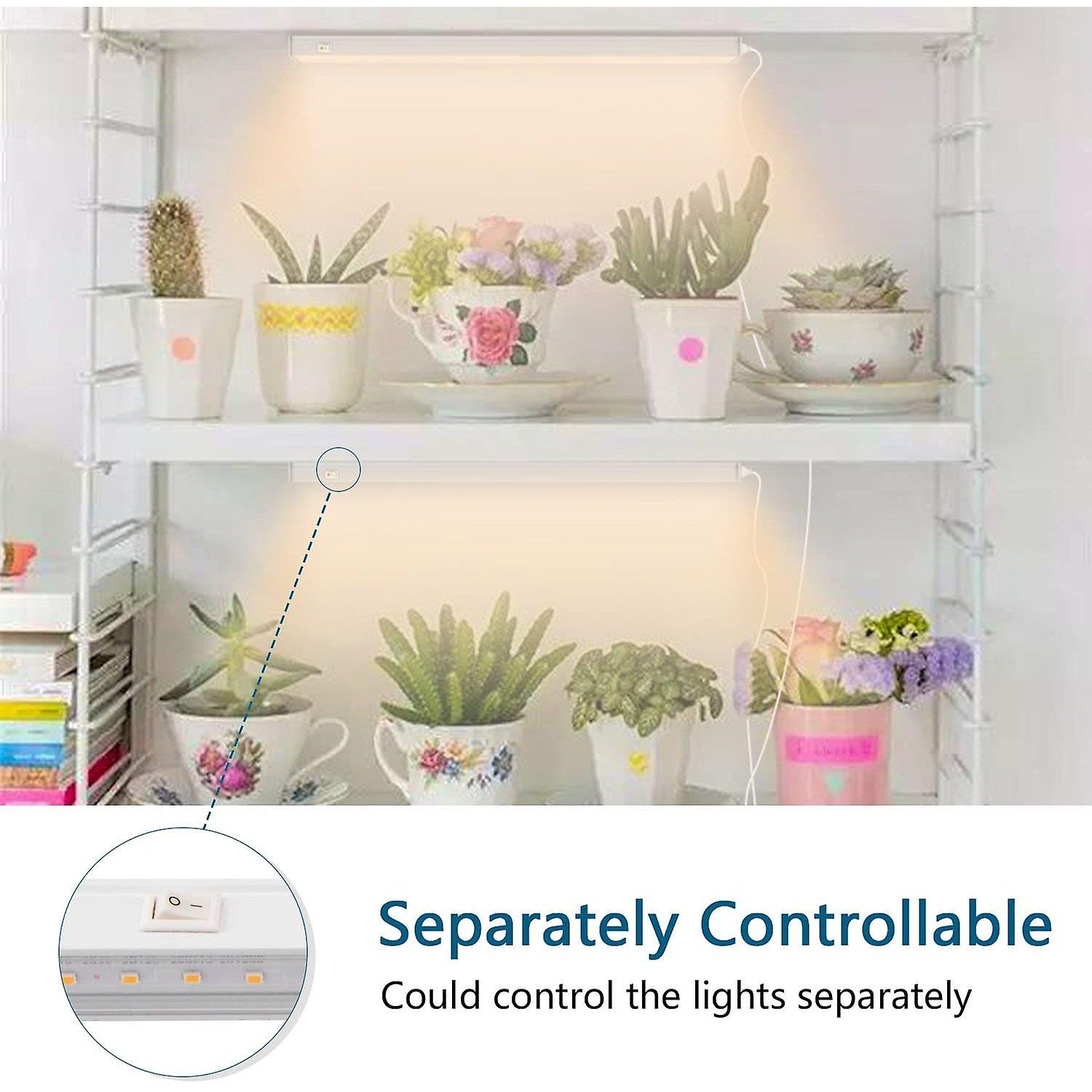 Grow Lights For Indoor Plants， Full Spectrum Sunlight， 1ft Plant Grow Light， Led Grow Light Bulbs， T5 Grow Light Strip， Plug And Play， Yellow， 8-pack