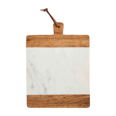 Mud Pie  Square Marble And Wood Board