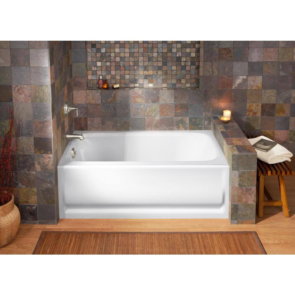 KOHLER Bancroft 60 in. x 32 in. Soaking Bathtub with Left-Hand Drain in White K-1150-LA-0