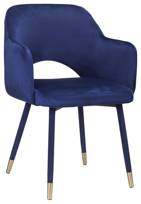 Acme Applewood Accent Chair Ocean Blue Velvet and Gold   Midcentury   Armchairs And Accent Chairs   by AMOC  Houzz