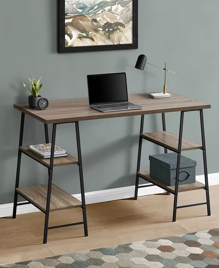 Monarch Specialties Computer Desk with 4 Open Shelves