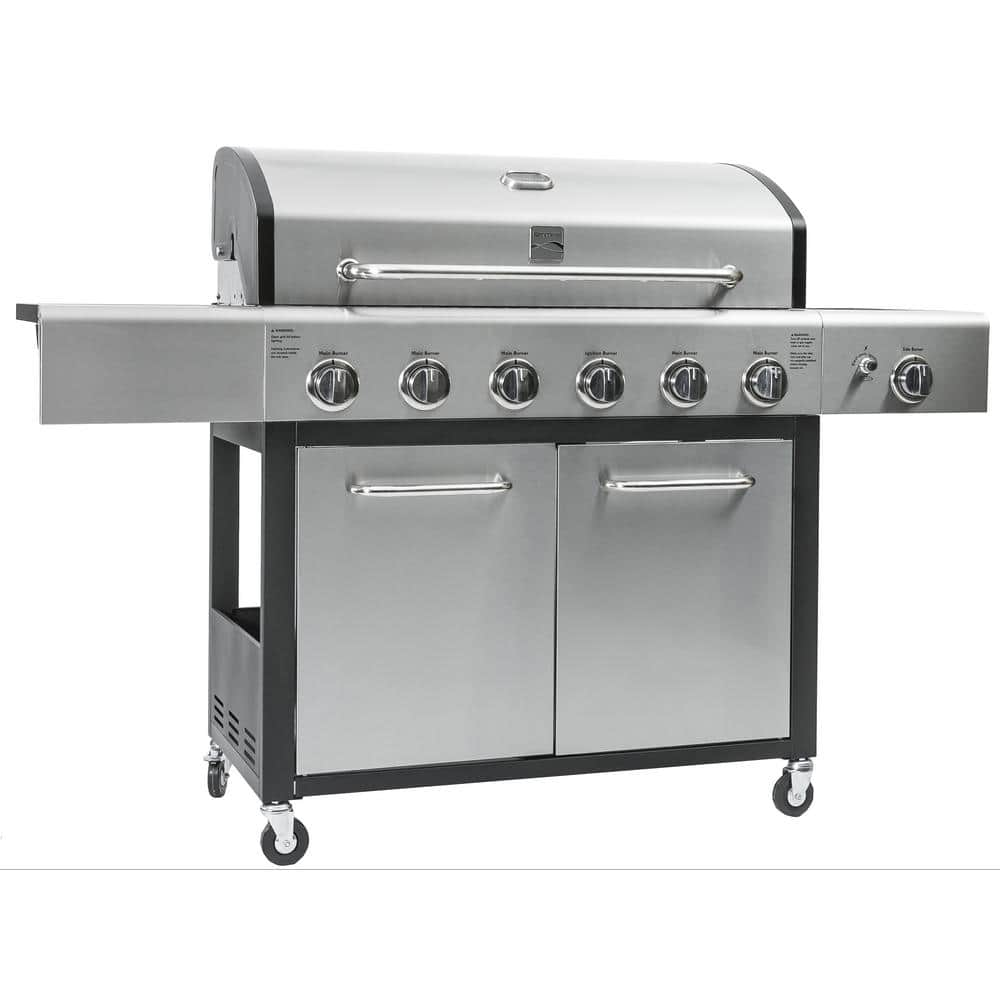 KENMORE 6-Burner with Side Propane Gas Burner XL Grill PG-40611SOL