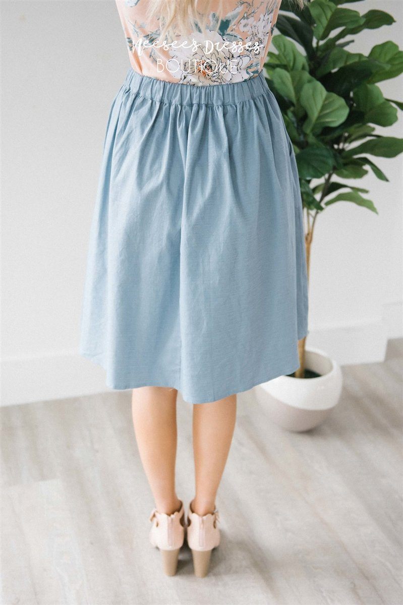 Chambray Tie Waist Skirt