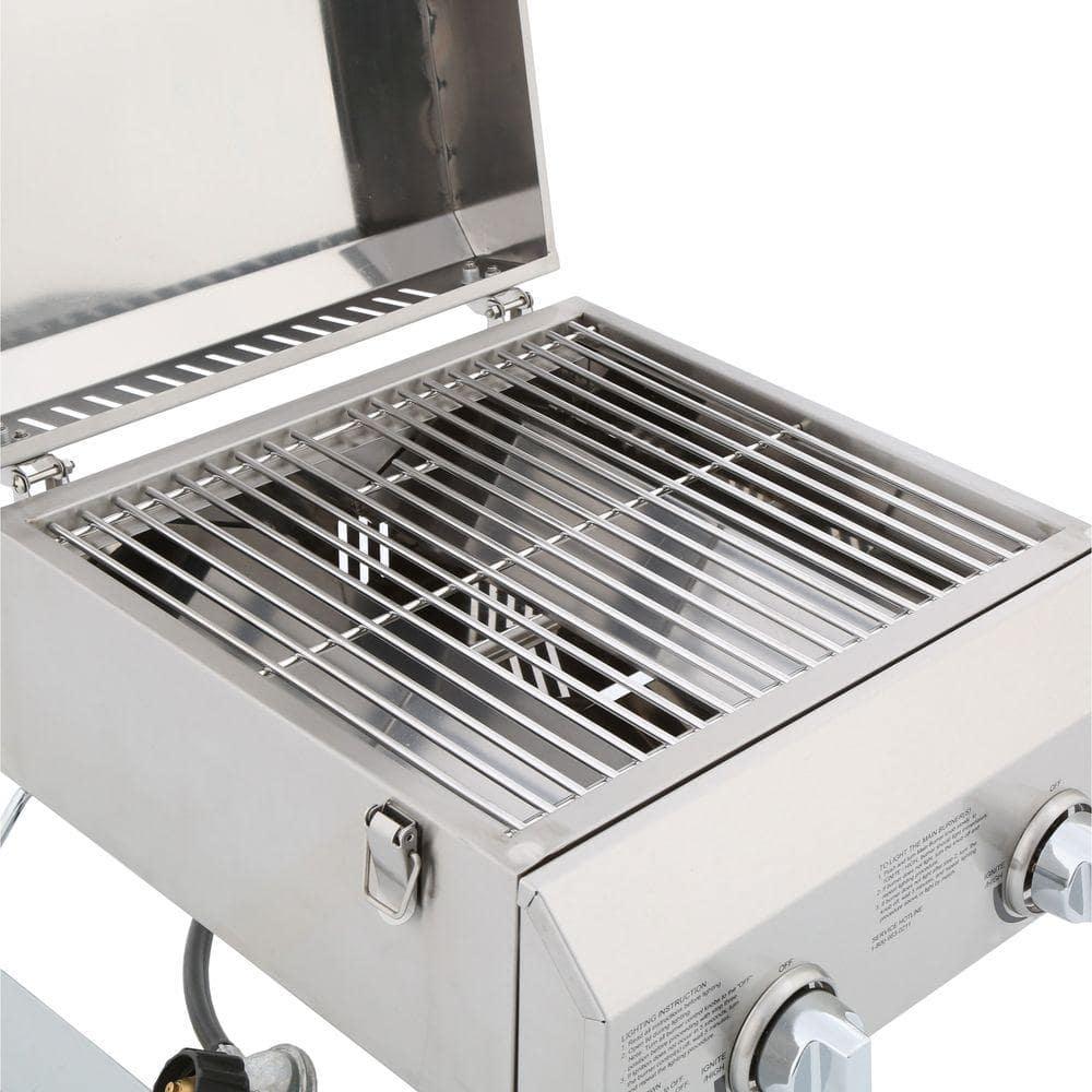 Nexgrill 2Burner Portable Propane Gas Table Top Grill in Stainless Steel