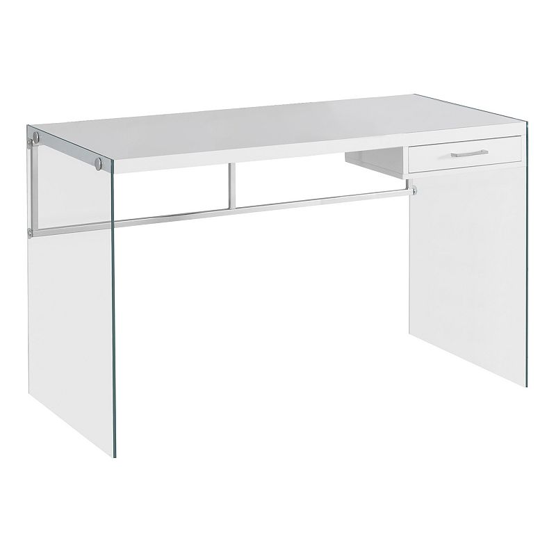 Monarch Modern Glass Sides Computer Desk