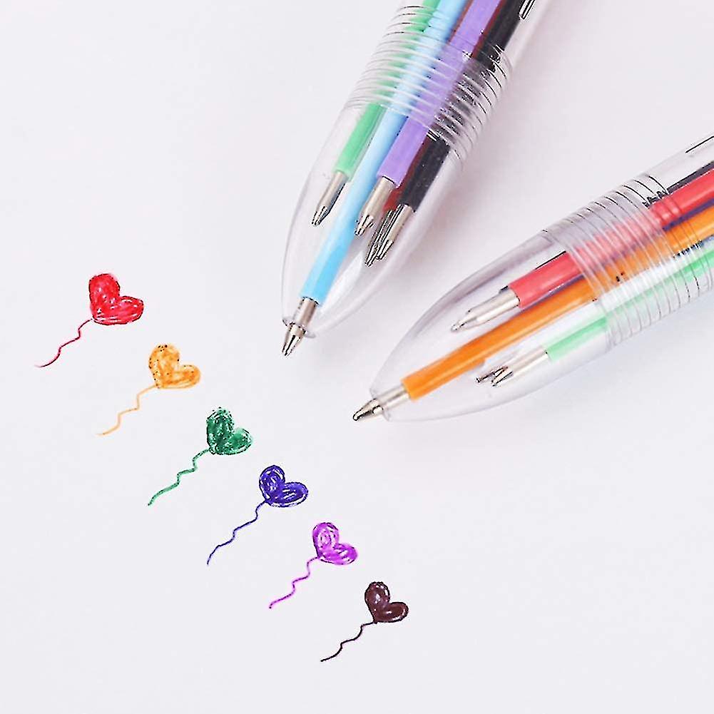 12 Pack 0.5mm 6-in-1 Multicolor Ballpoint Pen 6 Colors Retractable Ballpoint Pens (12 Pack)