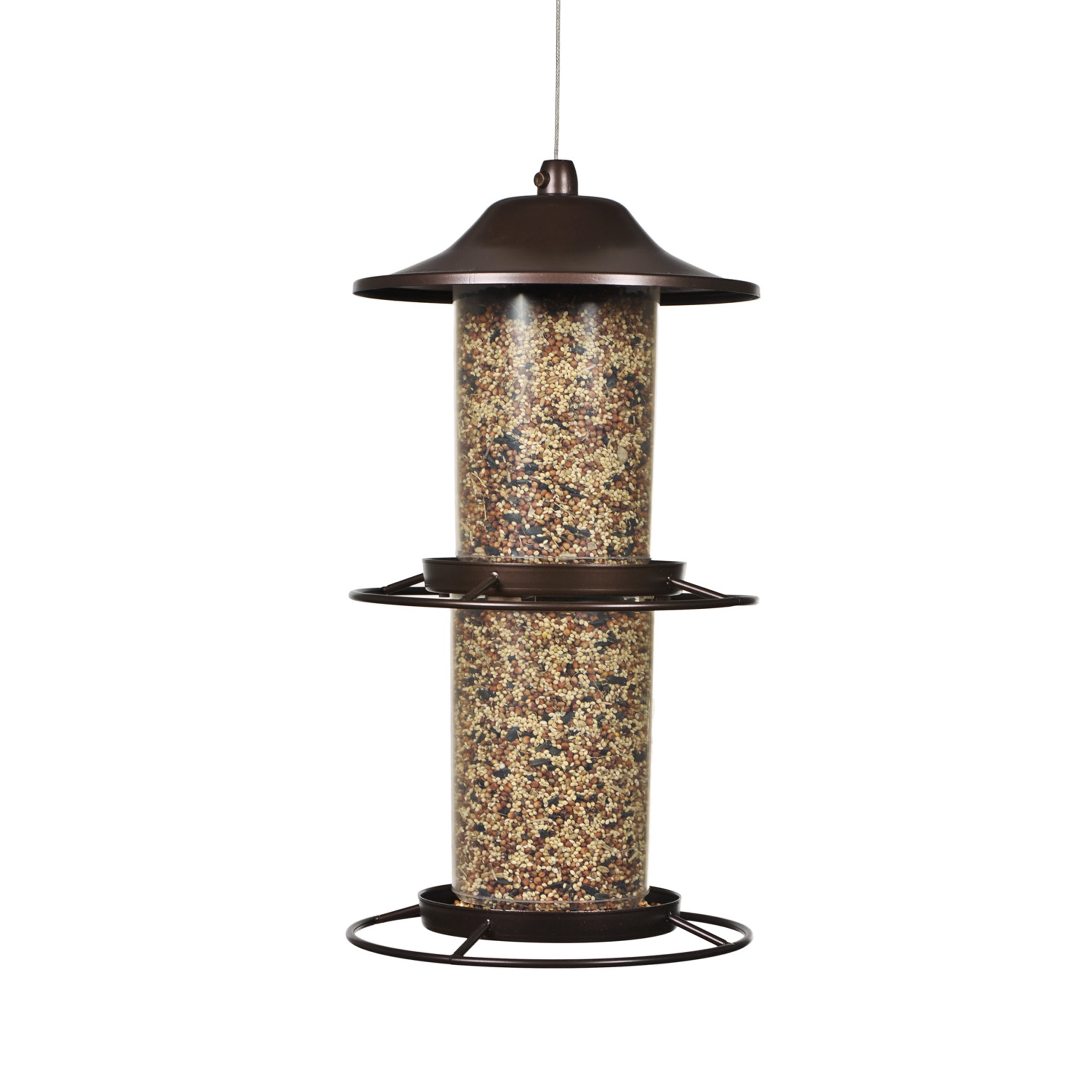 Perky-Pet Bronze Panorama Wild Bird Tube Seed Feeder - 4.5 lb Capacity