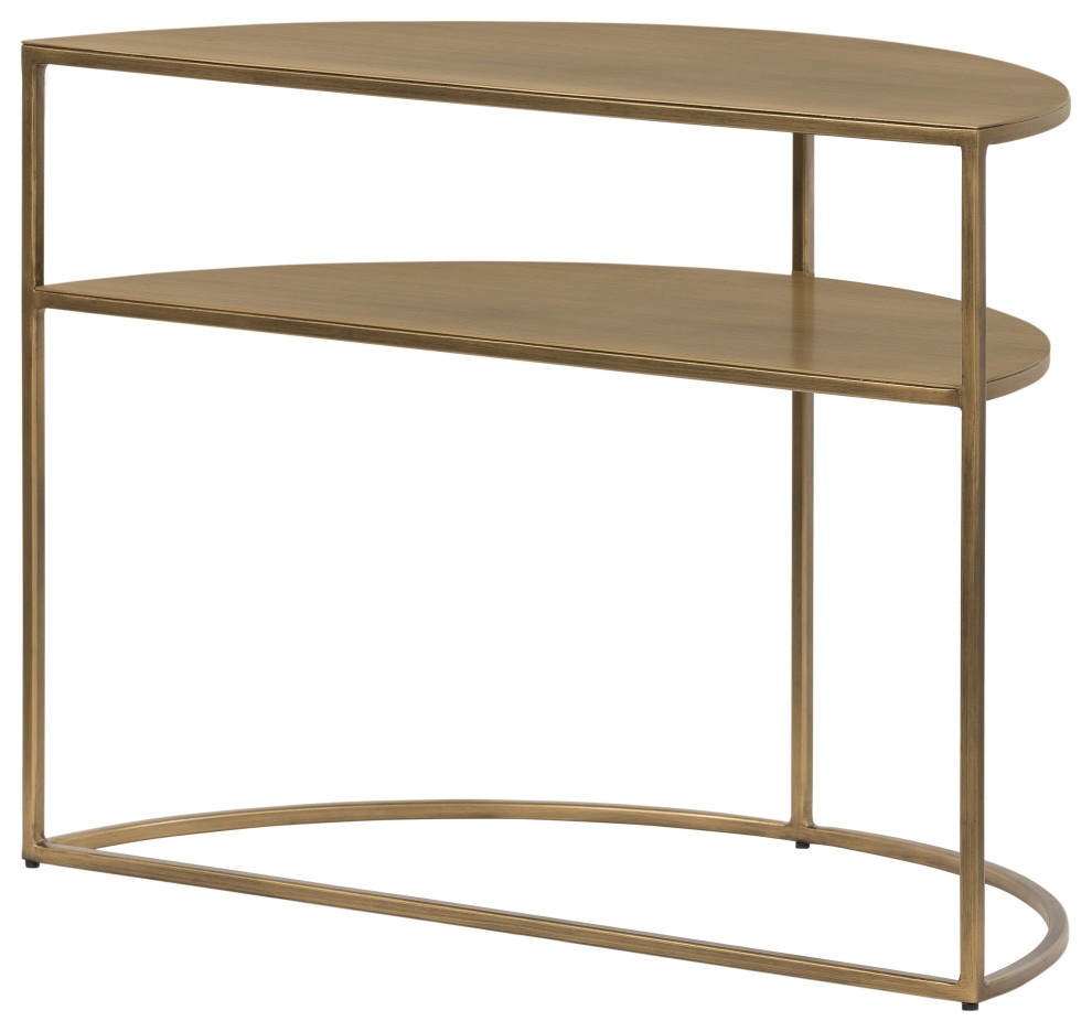 Antique Brass Half Circle End Table   Contemporary   Side Tables And End Tables   by Design Tree Home  Houzz