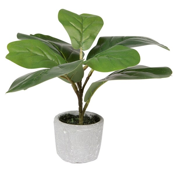 Vickerman 11 Green Artificial Fiddle Leaf Fig Plant in Pot.