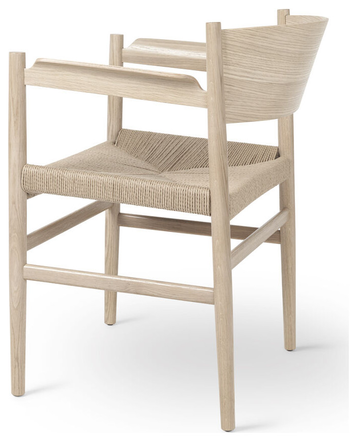 Mater Nestor With Armrest  Natural Paper Cord Seat   Midcentury   Dining Chairs   by Sportique  Houzz