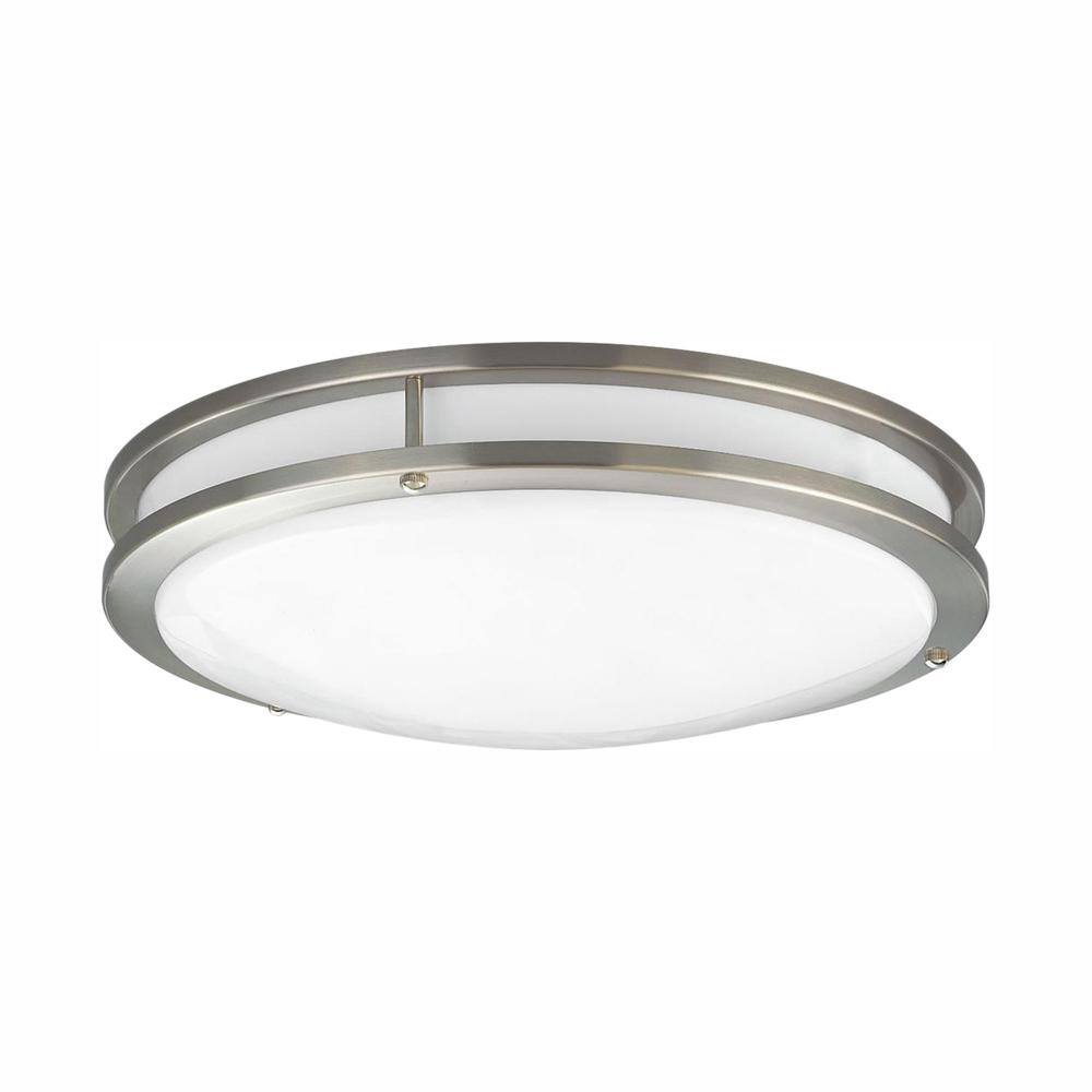 Progress Lighting 14 in. CTC COMM Collection 23 -Watt Brushed Nickel Integrated LED Flush Mount P7253-0930K9