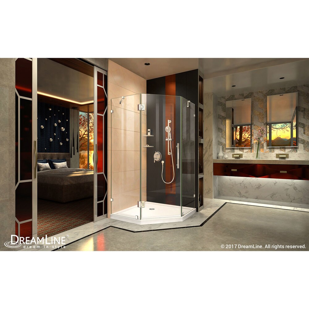 DreamLine Prism Lux 38 in. x 38 in. x 74 3/4 in. H Hinged Shower Enclosure and Shower Base Kit   38\