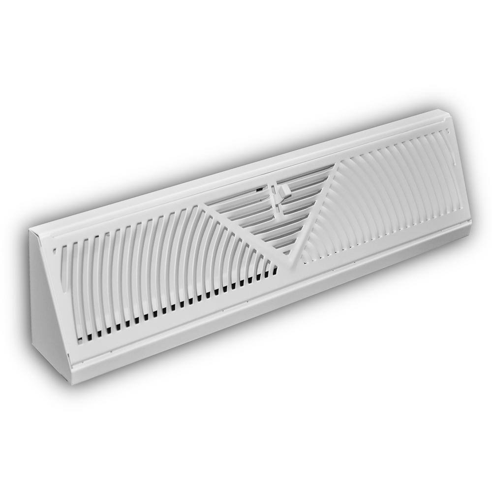 Everbilt 18 in. 3-Way Steel Baseboard Diffuser Supply in White E118SW