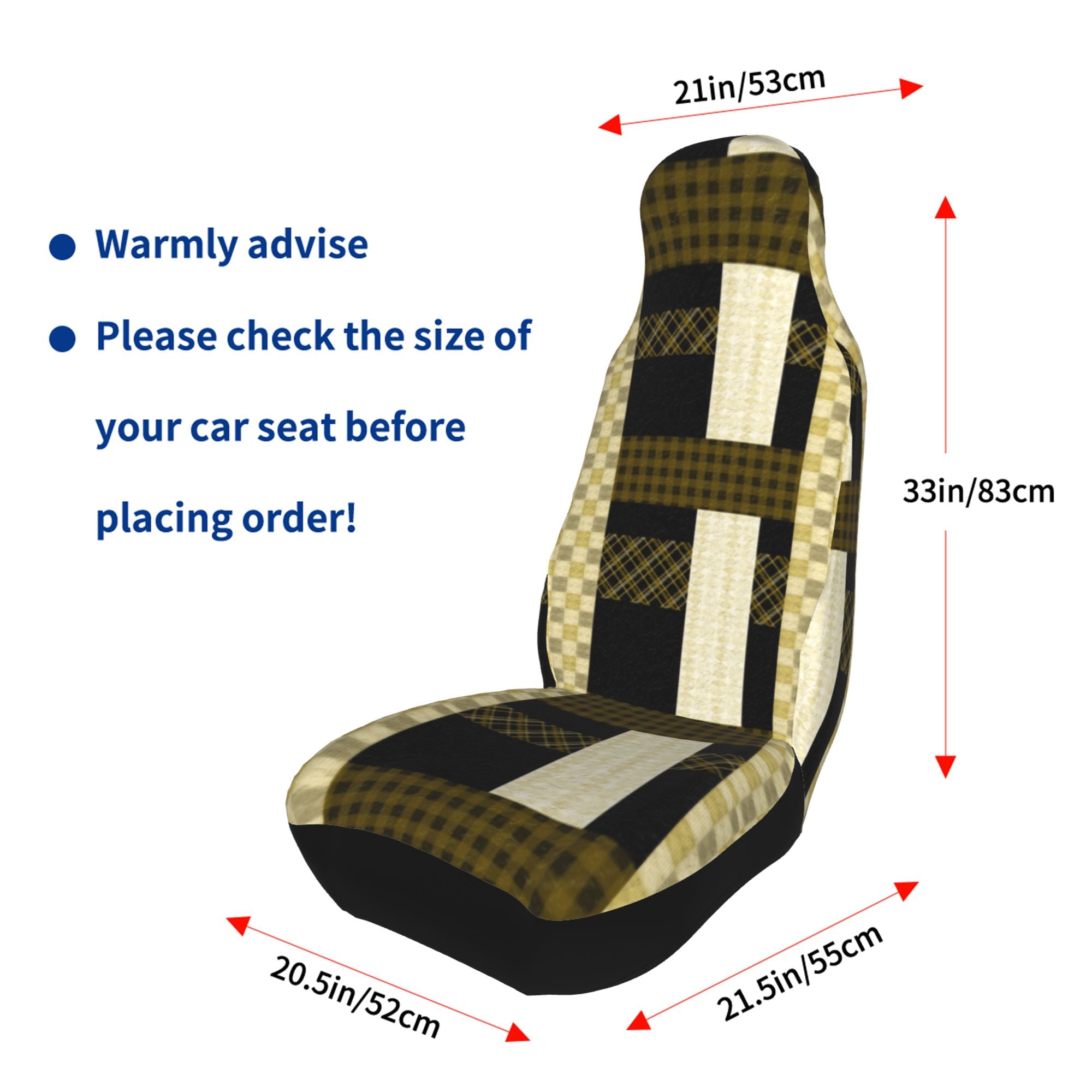 ZICANCN Car Seat Covers Front Seats Only，Retro Stripes Automotive Seat Covers Protectors for Cars Trucks Suv 2 Pack